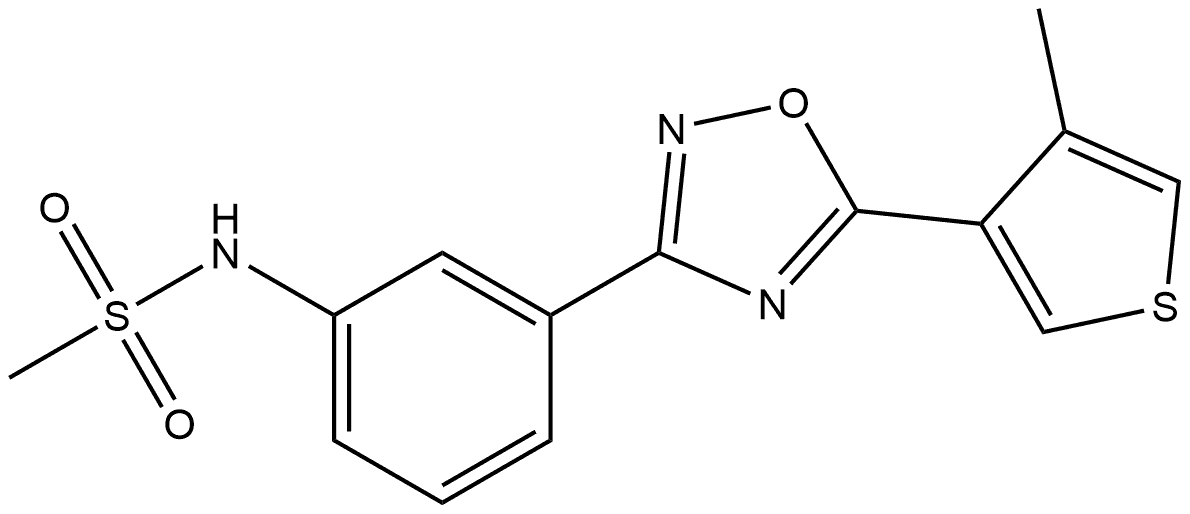 N-[3-[5-(4-methylthiophen-3-yl)-1,2,4-oxadiazol-3-yl]phenyl]methanesulfonamide Structure