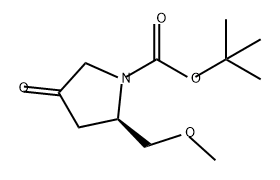 1-Pyrrolidinecarboxylic acid, 2-(methoxymethyl)-4-oxo-, 1,1-dimethylethyl ester, (2R)- 化学構造式