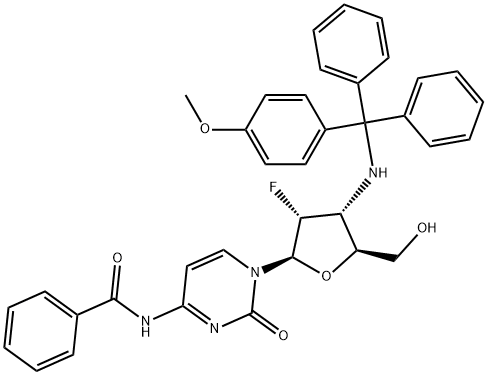 182934-56-1 Cytidine, N-?benzoyl-?2',?3'-?dideoxy-?2'-?fluoro-?3'-?[[(4-?methoxyphenyl)?diphenylmethyl]?amino]?-(9CI)