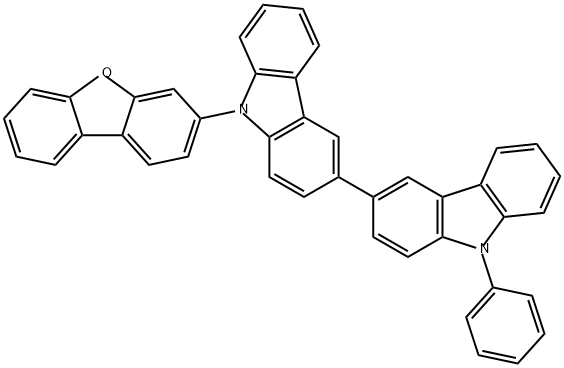 3,3'-Bi-9H-carbazole, 9-(3-dibenzofuranyl)-9'-phenyl- 结构式