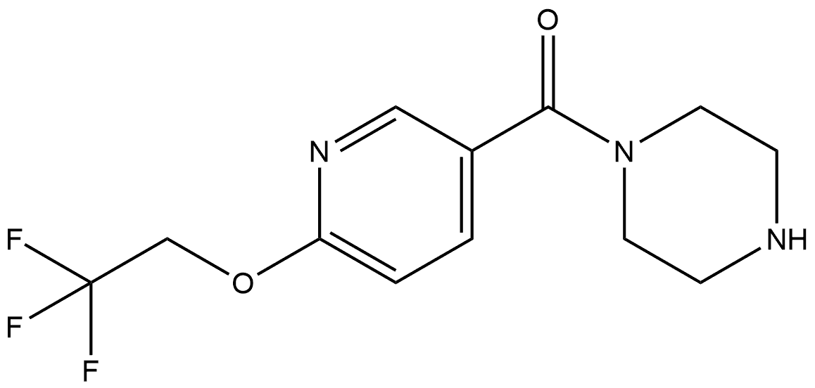 1-Piperazinyl[6-(2,2,2-trifluoroethoxy)-3-pyridinyl]methanone,1831213-88-7,结构式