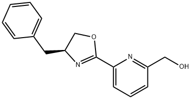 (S)-(6-(4-Benzyl-4,5-dihydrooxazol-2-yl)pyridin-2-yl)methanol 化学構造式