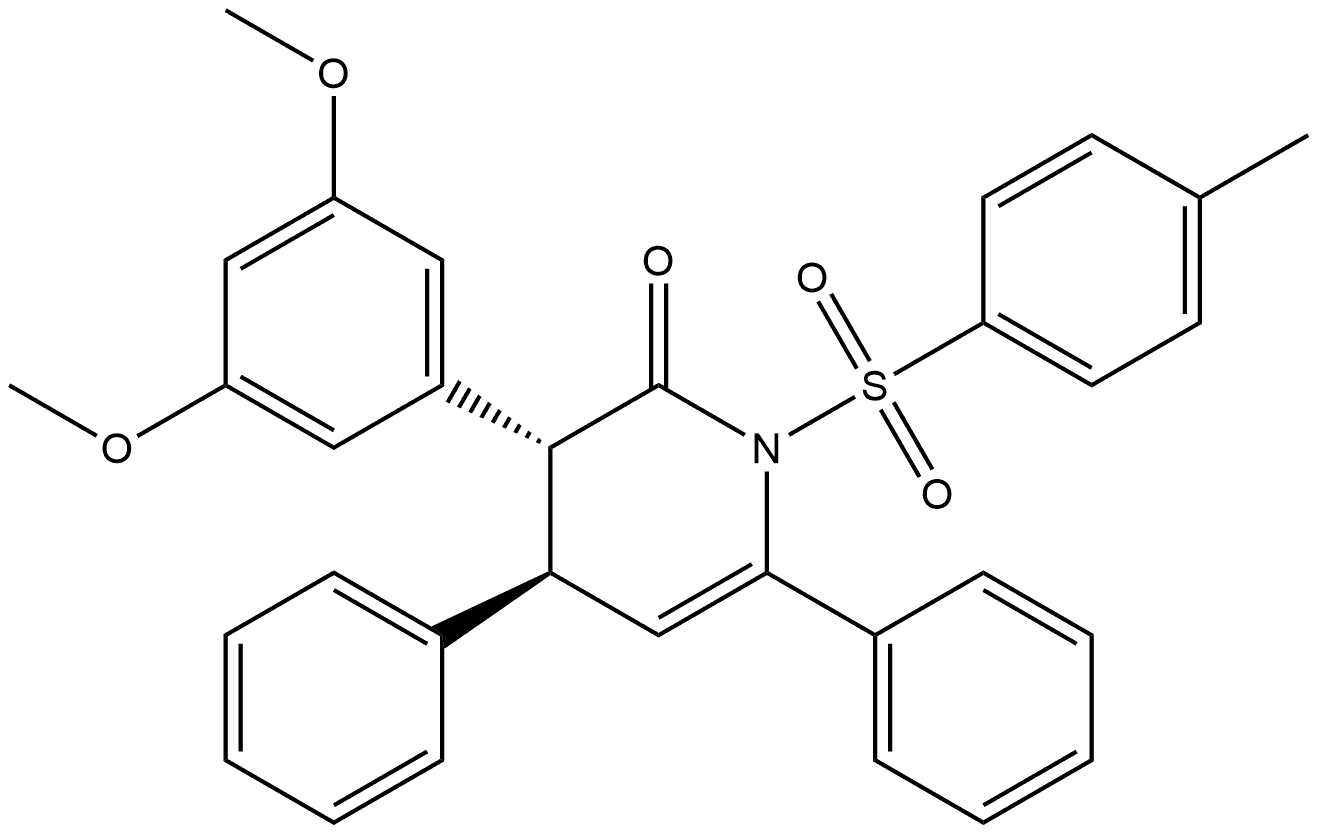 (3R,4R)-3-(3,5-Dimethoxyphenyl)-3,4-dihydro-1-[(4-methylphenyl)sulfonyl]-4,6-diphenyl-2(1H)-pyridinone 结构式