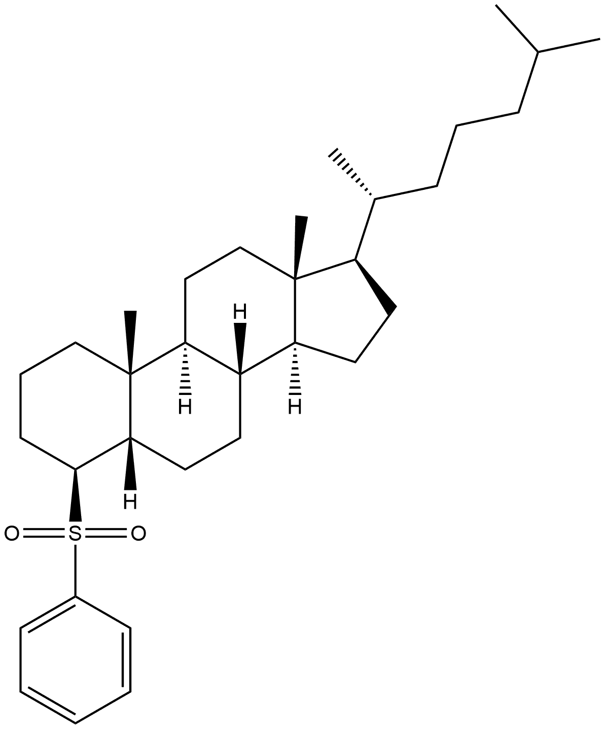 Cholestane, 4-(phenylsulfonyl)-, (4β,5β)- (9CI) Structure