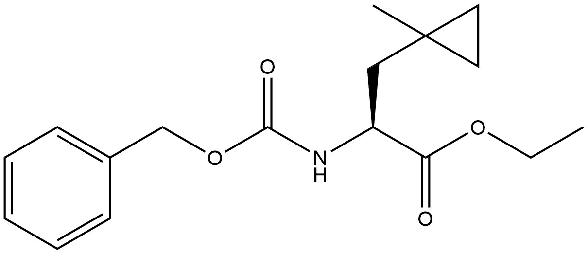 Cyclopropanepropanoic acid, 1-methyl-α-[[(phenylmethoxy)carbonyl]amino]-, ethyl ester, (αS)- Structure