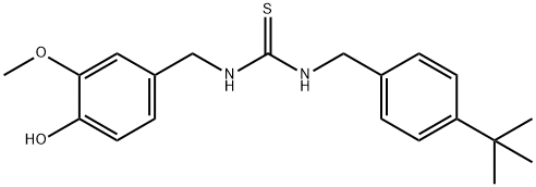 Thiourea, N'-[[4-(1,1-dimethylethyl)phenyl]methyl]-N-[(4-hydroxy-3-methoxyphenyl)methyl]- Structure