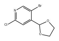 Pyridine, 5-bromo-2-chloro-4-(1,3-dioxolan-2-yl)-,1841080-11-2,结构式