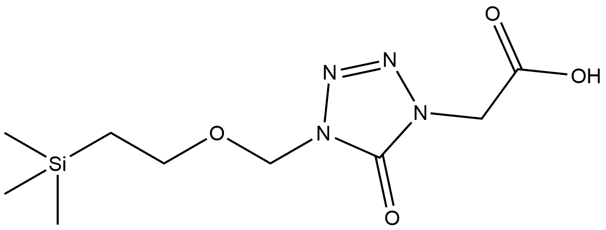 2-(5-oxo-4-((2-(trimethylsilyl)ethoxy)methyl)-4,5-dihydro-1H-tetrazol-1-yl)acetic acid,1841426-01-4,结构式