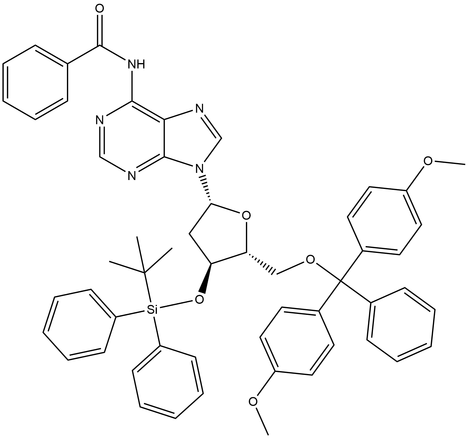 184229-75-2 Adenosine, N-benzoyl-5′-O-[bis(4-methoxyphenyl)phenylmethyl]-2′-deoxy-3′-O-[(1,1-dimethylethyl)diphenylsilyl]-