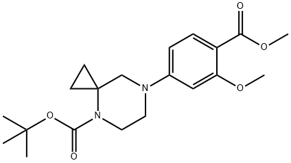 TERT-BUTYL 7-(3-METHOXY-4-METHOXYCARBONYLPHENYL)-4,7-DIAZASPIRO[2.5]OCTANE-4-CARBOXYLATE, 1845753-97-0, 结构式