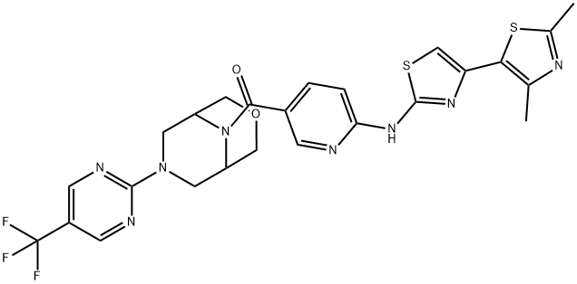 Methanone, [6-[(2',4'-dimethyl[4,5'-bithiazol]-2-yl)amino]-3-pyridinyl][7-[5-(trifluoromethyl)-2-pyrimidinyl]-3-oxa-7,9-diazabicyclo[3.3.1]non-9-yl]- Structure