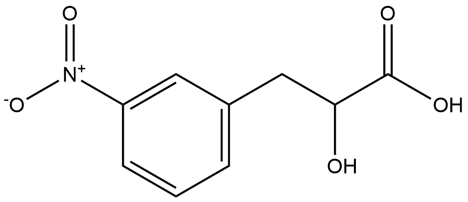 Benzenepropanoic acid, α-hydroxy-3-nitro- Struktur