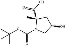 1,2-Pyrrolidinedicarboxylic acid, 4-hydroxy-2-methyl-, 1-(1,1-dimethylethyl) ester, (2S,4R)- Struktur
