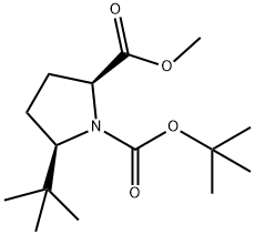 1,2-Pyrrolidinedicarboxylic acid, 5-(1,1-dimethylethyl)-, 1-(1,1-dimethylethyl) 2-methyl ester, (2S,5R)- Struktur