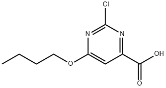 6-丁氧基-2-氯嘧啶-4-羧酸 结构式