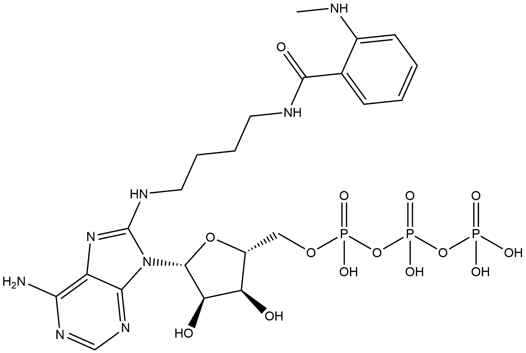 8-[(4-Amino)butyl]-amino-ATP - MANT 化学構造式