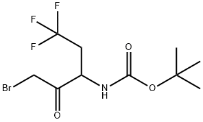 Carbamic acid, N-[1-(2-bromoacetyl)-3,3,3-trifluoropropyl]-, 1,1-dimethylethyl ester Struktur