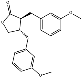 2(3H)-Furanone, dihydro-3,4-bis[(3-methoxyphenyl)methyl]-, (3S,4S)- Structure