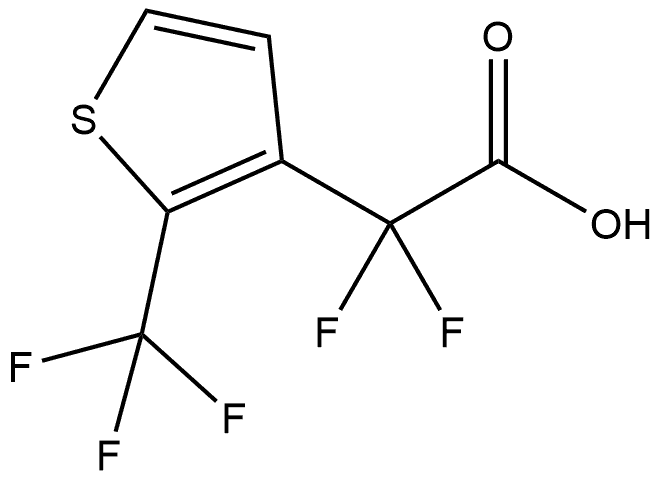 2,2-二氟-2-(2-(三氟甲基)噻吩-3-基)乙酸,1853133-39-7,结构式