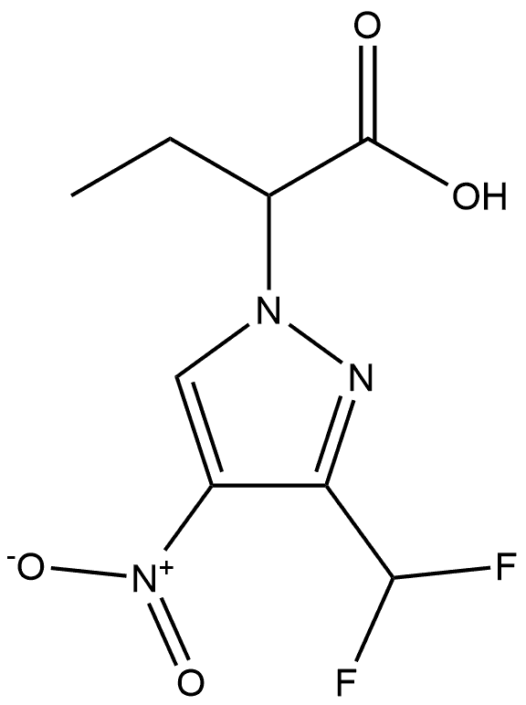 2-[3-(difluoromethyl)-4-nitro-1H-pyrazol-1-yl]butanoic acid Structure