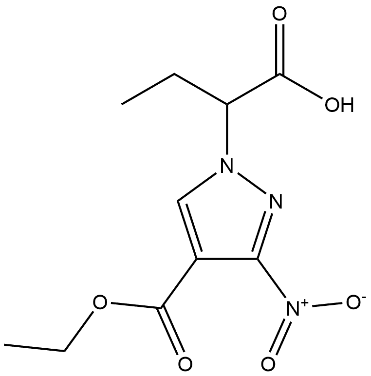 2-[4-(ethoxycarbonyl)-3-nitro-1H-pyrazol-1-yl]butanoic acid Structure