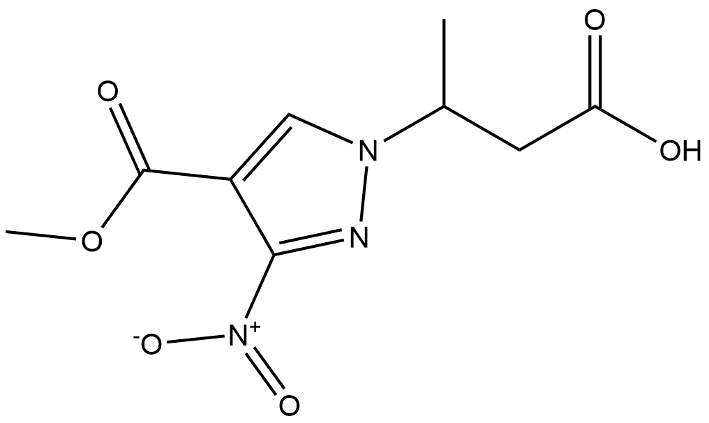 3-[4-(methoxycarbonyl)-3-nitro-1H-pyrazol-1-yl]butanoic acid Structure