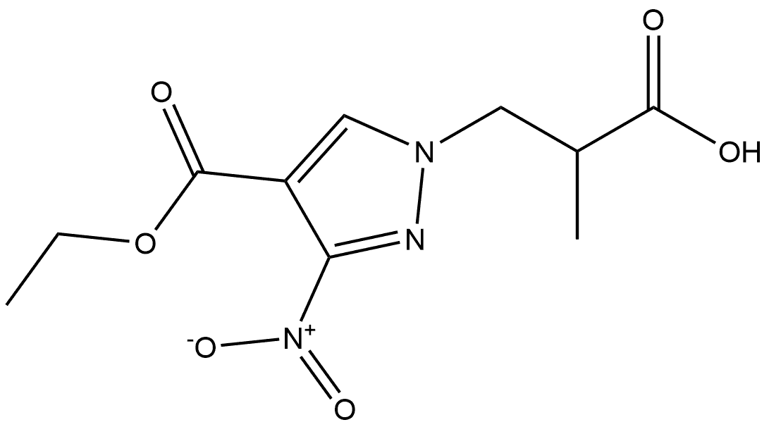 3-[4-(ethoxycarbonyl)-3-nitro-1H-pyrazol-1-yl]-2-methylpropanoic acid|