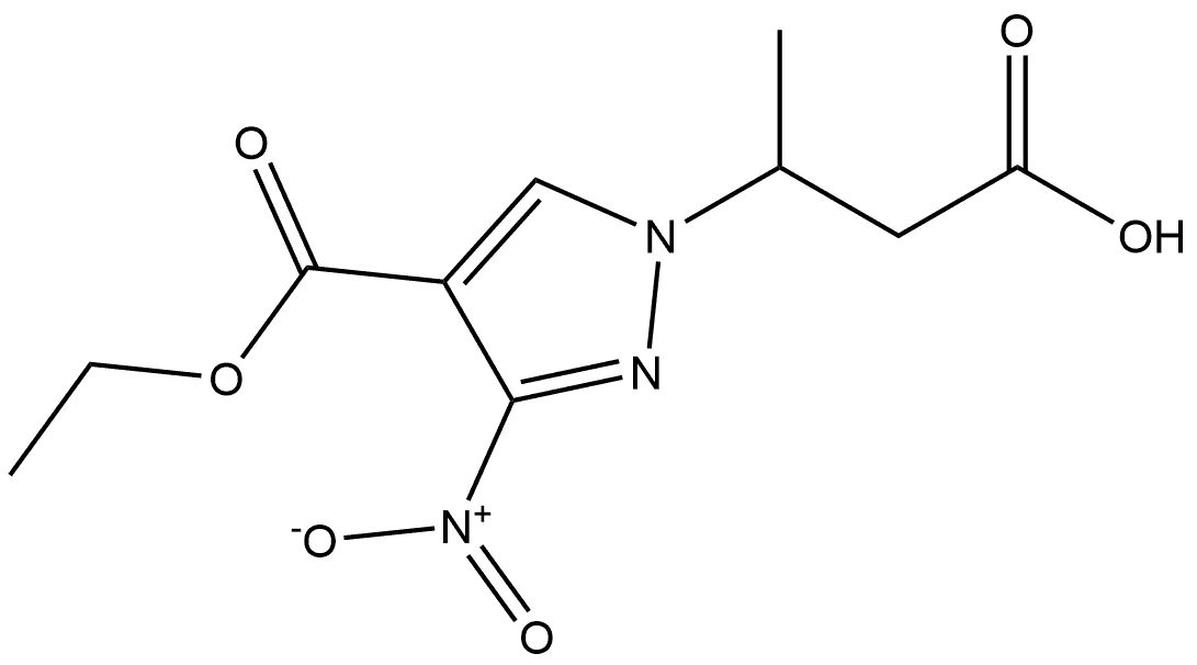 3-[4-(ethoxycarbonyl)-3-nitro-1H-pyrazol-1-yl]butanoic acid Structure