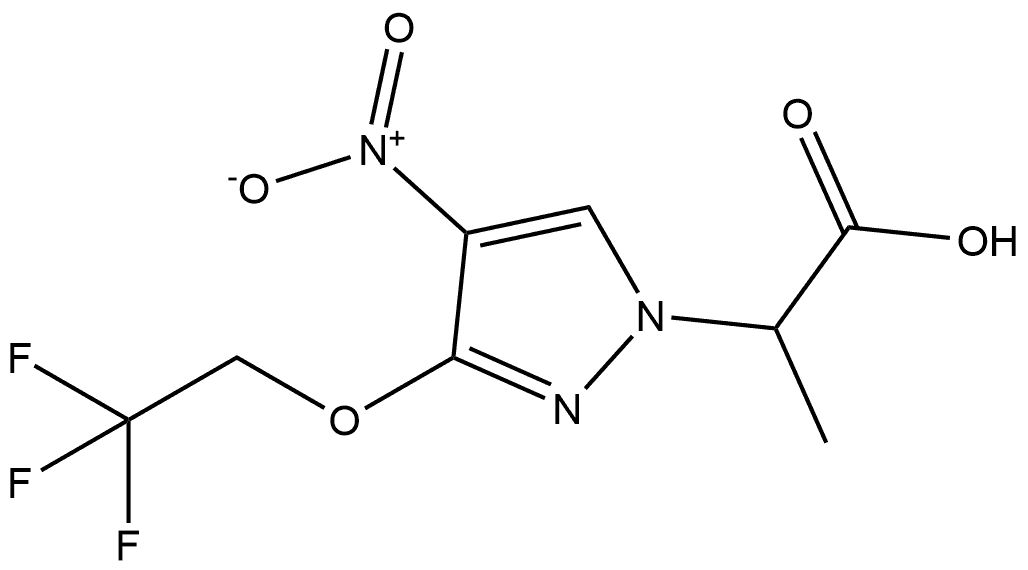 2-[4-nitro-3-(2,2,2-trifluoroethoxy)-1H-pyrazol-1-yl]propanoic acid Structure