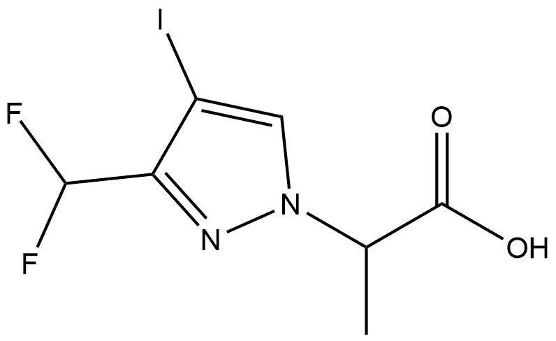 2-[3-(difluoromethyl)-4-iodo-1H-pyrazol-1-yl]propanoic acid,1856100-97-4,结构式