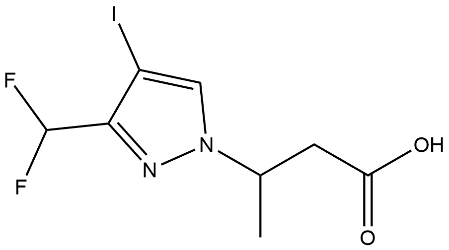 3-[3-(difluoromethyl)-4-iodo-1H-pyrazol-1-yl]butanoic acid Structure