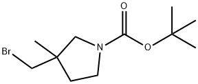 tert-butyl 3-(bromomethyl)-3-methylpyrrolidine-1-carboxylate Struktur