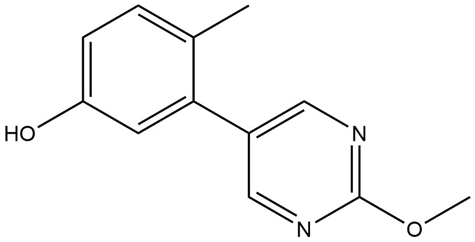 3-(2-Methoxy-5-pyrimidinyl)-4-methylphenol Struktur