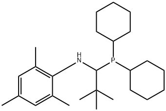 Benzenamine, N-[1-(dicyclohexylphosphino)-2,2-dimethylpropyl]-2,4,6-trimethyl- Struktur