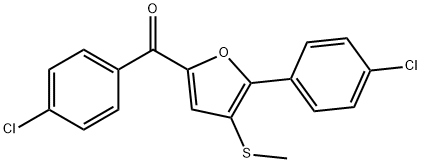 2-对氯苯基-5-对氯苯甲酰基-3-甲硫基呋喃 结构式