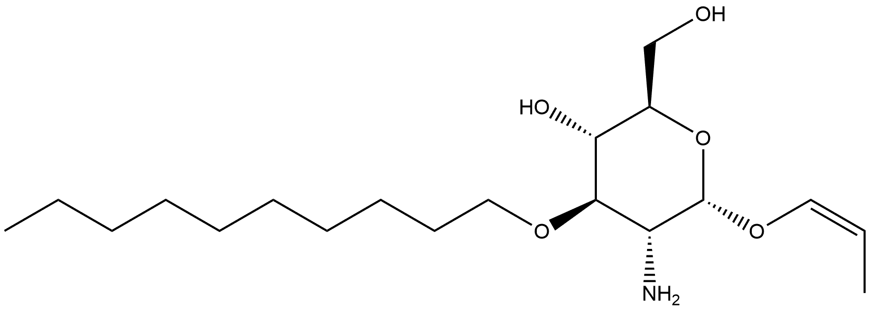 (1Z)-1-Propen-1-yl 2-amino-3-O-decyl-2-deoxy-α-D-glucopyranoside Structure