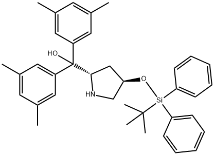 (2S,4R)- 4-[[(1,1-
dimethylethyl)diphenylsilyl]oxy]-a,a-bis(3,5-
dimethylphenyl)-2-Pyrrolidinemethanol Structure