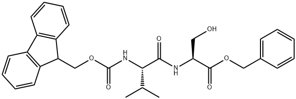 L-Serine, N-[(9H-fluoren-9-ylmethoxy)carbonyl]-L-valyl-, phenylmethyl ester Struktur