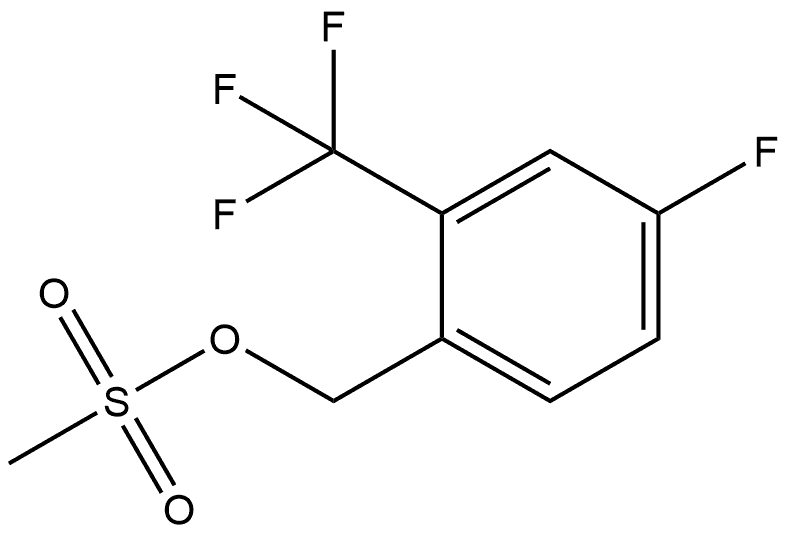 Benzenemethanol, 4-fluoro-2-(trifluoromethyl)-, 1-methanesulfonate Structure