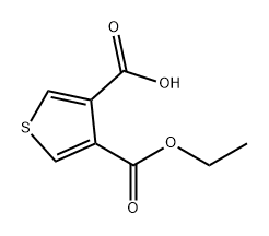 3,4-Thiophenedicarboxylic acid, 3-ethyl ester Struktur