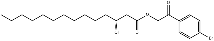 Tetradecanoic acid, 3-hydroxy-, 2-(4-bromophenyl)-2-oxoethyl ester, (3R)- Structure