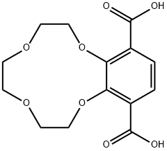 1,4,7,10-Benzotetraoxacyclododecin-11,14-dicarboxylic acid, 2,3,5,6,8,9-hexahydro- Struktur