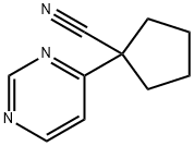 Cyclopentanecarbonitrile, 1-(4-pyrimidinyl)- 化学構造式