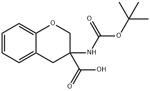 3-{[(tert-butoxy)carbonyl]amino}-3,4-dihydro-2H-1-benzopyran-3-carboxylic acid 结构式
