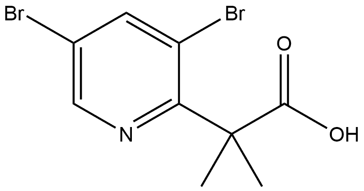 2-Pyridineacetic acid, 3,5-dibromo-α,α-dimethyl- Structure