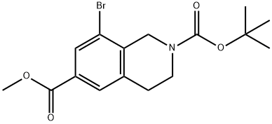 2,6(1H)-Isoquinolinedicarboxylic acid, 8-bromo-3,4-dihydro-, 2-(1,1-dimethylethyl) 6-methyl ester Structure