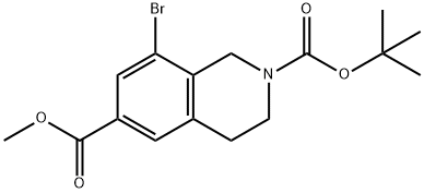 2,6(1H)-Isoquinolinedicarboxylic acid, 8-bromo-3,4-dihydro-, 2-(1,1-dimethylethyl) 6-methyl ester Struktur