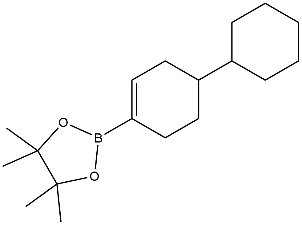2-(4-cyclohexylcyclohex-1-en-1-yl)-4,4,5,5-tetramethyl-1,3,2-dioxaborolane Struktur