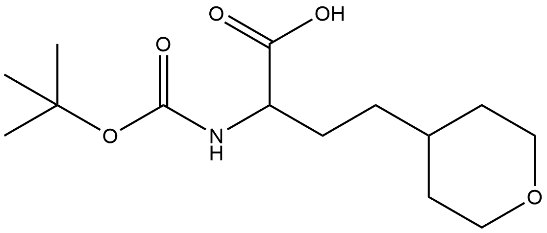2H-Pyran-4-butanoic acid, α-[[(1,1-dimethylethoxy)carbonyl]amino]tetrahydro- Structure