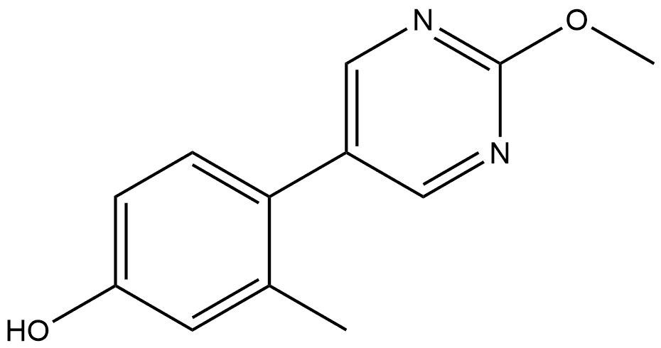 4-(2-Methoxy-5-pyrimidinyl)-3-methylphenol 化学構造式